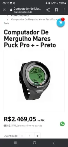 Computador de mergulho Mares Puck Pro