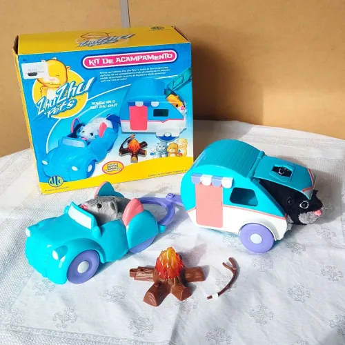 brinquedo - Zhu Zhu Pets Kit de Acampamento (usado)