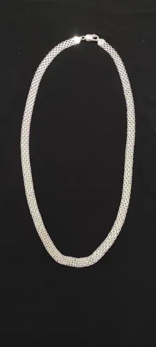 Cordão de Prata 925 estilo malha lindo 55 cm