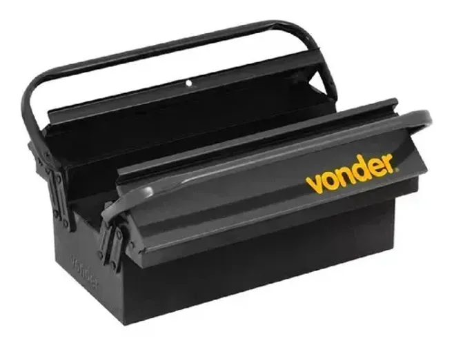 Caixa metálica sanfonada para ferramentas, com 3 gavetas, 50 cm x 19 cm x 16 cm, Vonder