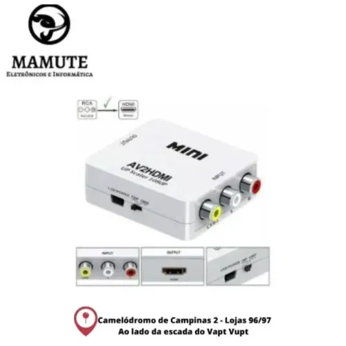 Conversor Áudio E Vídeo Rca Para Hdmi Av x hdmi