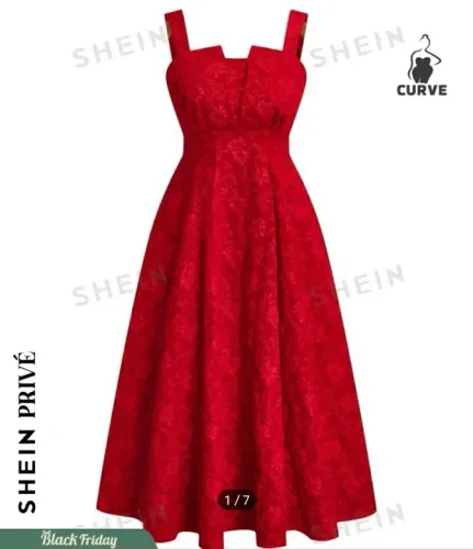 Vestido Vermelho Floral
