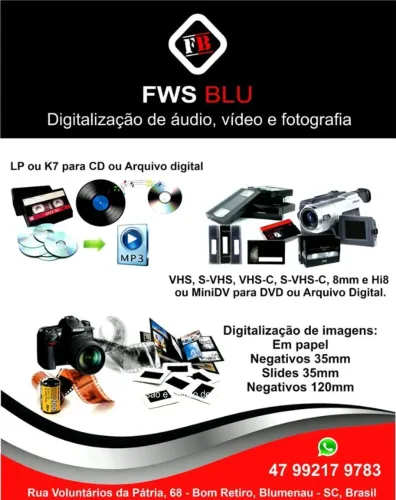 Digitalização / Conversão de VHS, LP, K7, Fotografias e Negativos para Arquivo digital