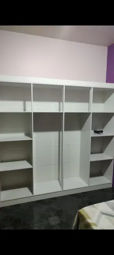 Closet Casal Ele e Ela 8 Portas 8 Prateleiras  Branco 
