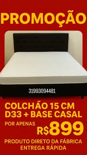 Base + Colchão Casal - Produtos novos direto da fábrica