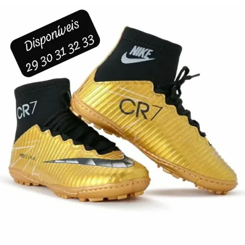 Chuteiras society CR7 botinha Infantil 