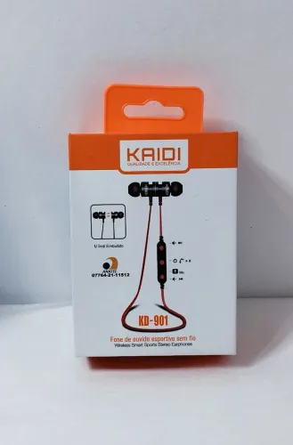 Fone de Ouvido Sem Fio Bluetooth TWS Kaidi Esportivo Academia Corrida Original
