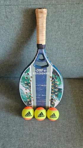Raquete Beach Tennis BT Sandever Br560 + 3 bolinhas ADIDAS (nunca usadas)