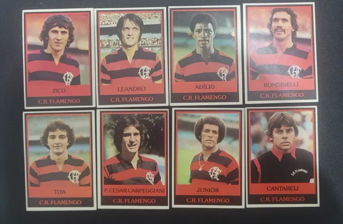 Rara coleção cards CR Flamengo Ping Pong anos 80 Futebol 