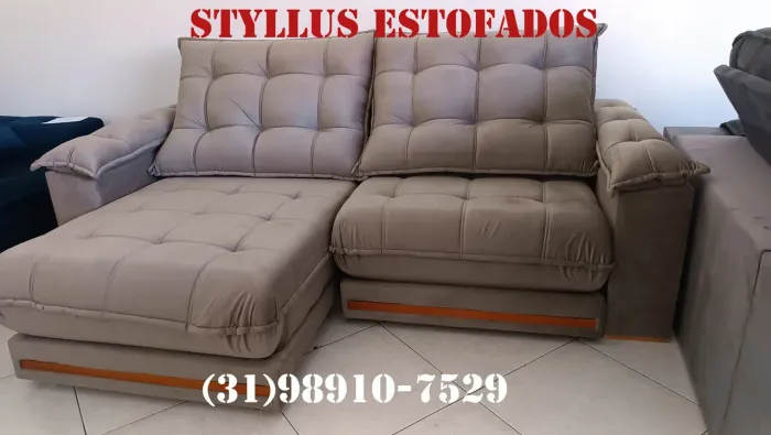Sofá retrátil Com molas ensacadas- Estilo e Conforto