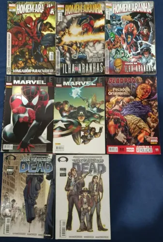 Lote com 35 HQs (leia a descrição). Liga da justiça, Marvel, homem aranha e etc