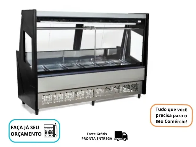 Balcão de Açougue 2M Polar Preto Novo