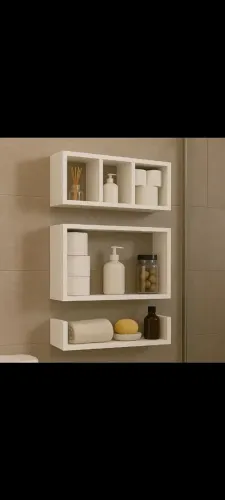 Kit de banheiro com nichos organizador é prateleiras 