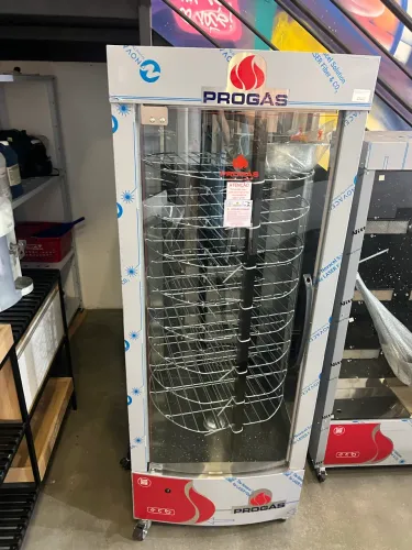 Máquina de assar frangos e carnes giratória para 128kg nova 