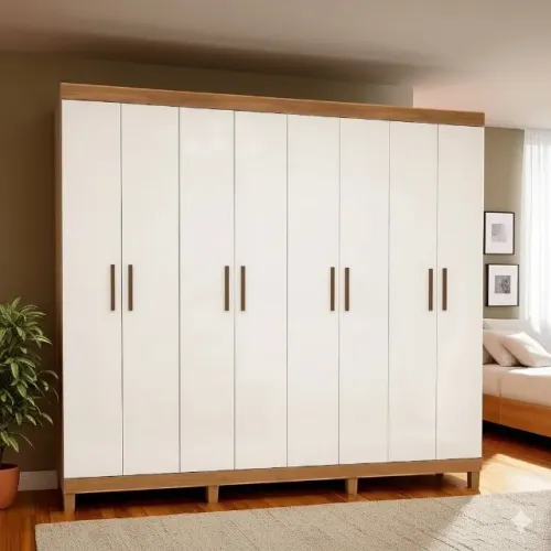 Oferta do mês Guarda Roupa Rubi Cinamomo/Branco