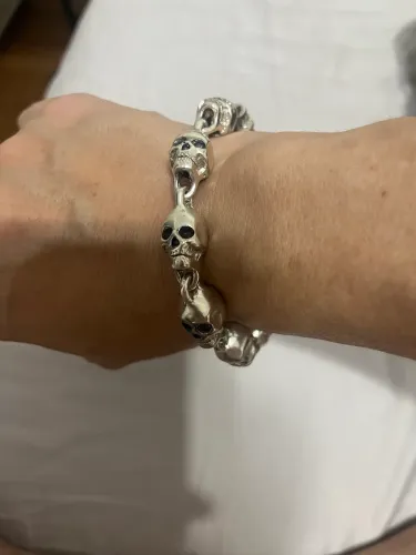Pulseira em prata vikings caveiras