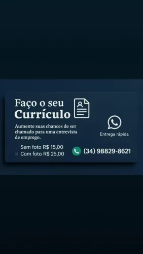 VENHA FAZER SEU CURRÍCULO PROFISSIONAL