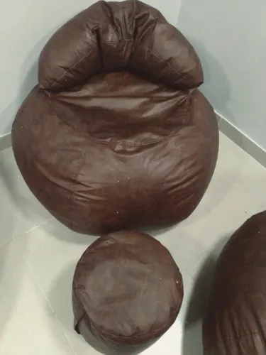 Puff bola de encosto + apoio de pé 