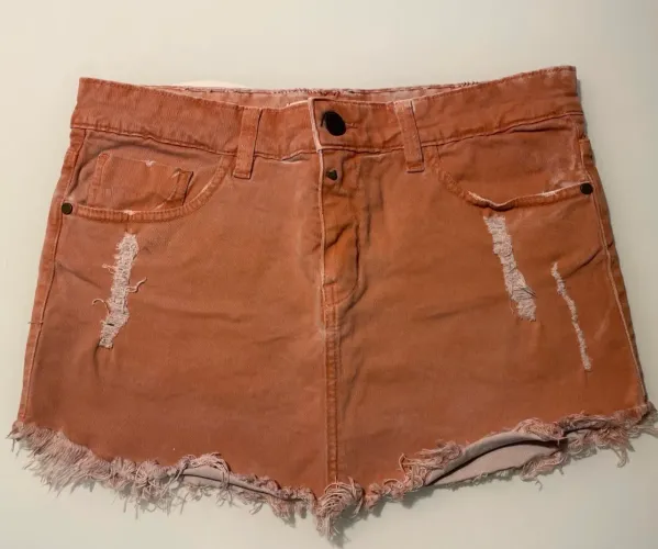 Saia Jeans - Rosa Chá
