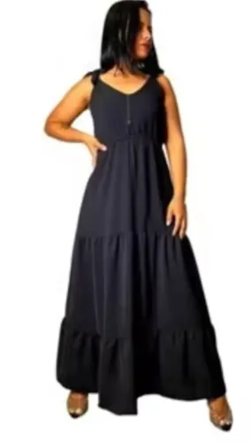 Vestido longo preto elegante (38/40)