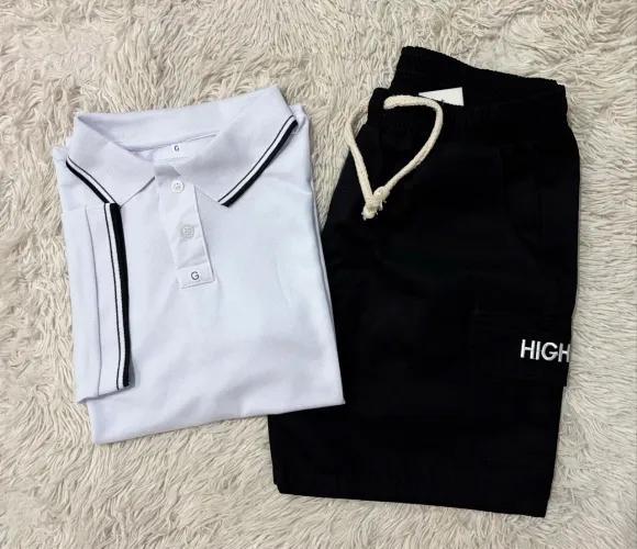 Kit Polo e Bermuda Cargo Sarja 