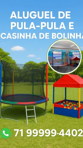 Aluguel de pula pula e casinha de bolinha 