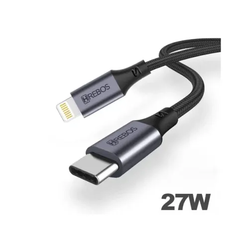 Cabo Usb-c P/ Lightning Hrebos Midnight - Cb-362i Preto *ENTREGA GRÁTIS*