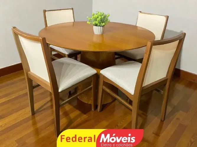 Mesa 1,20m Tampo Laminado com 4 cadeiras CAMPEAO EM VENDAS