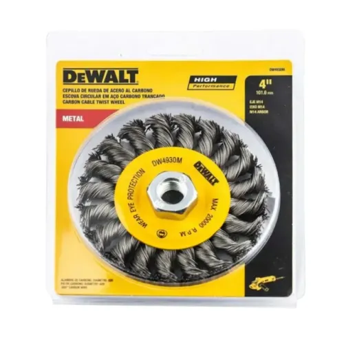 Escova de Aço Trançada para Esmerilhadeira 4'' x M14 Dewalt DW4930M