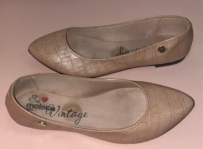 Sapatilhas Moleca Vintage Nude - Tamanho 36