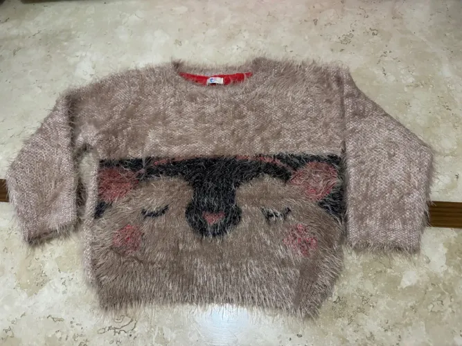 Suéter Infantil Fofo com Desenho de Urso