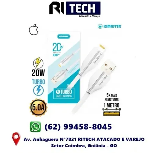 Cabo Para Iphone Kimaster 20w 1 Metro - Garantia de 1 Ano