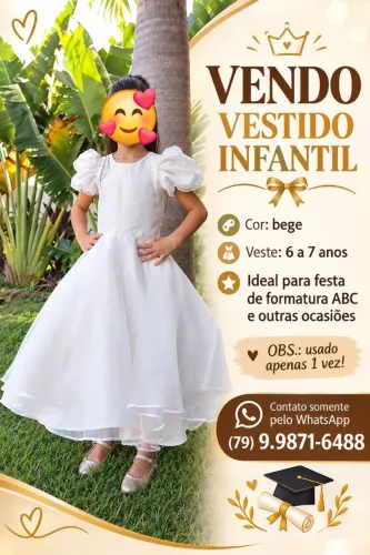 Vendo vestido infantil..Usado 1 vez!