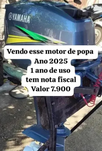 Vendo esse motor de popa 15HP ano 2025 1 ano de uso tem nota fiscal 