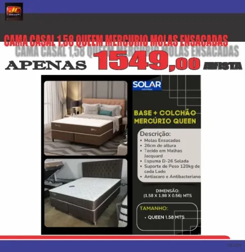 CAMA CASAL QUEEM MOLAS ENSACADAS MERCURIO