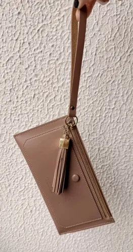 Bolsa de mão, carteira feminina longa em couro sintético