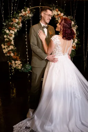 Vestido Noiva 2x1 Bordado em pérolas