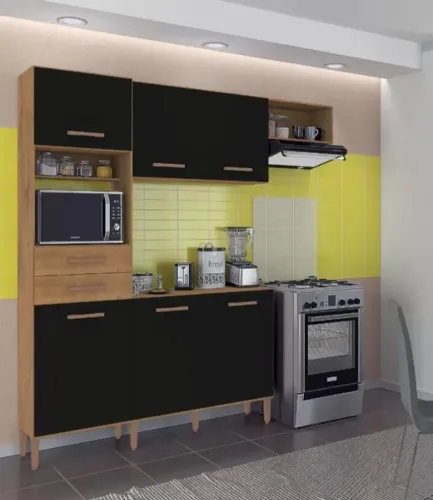 Armário de cozinha completo clara com vidro - novo na caixa -