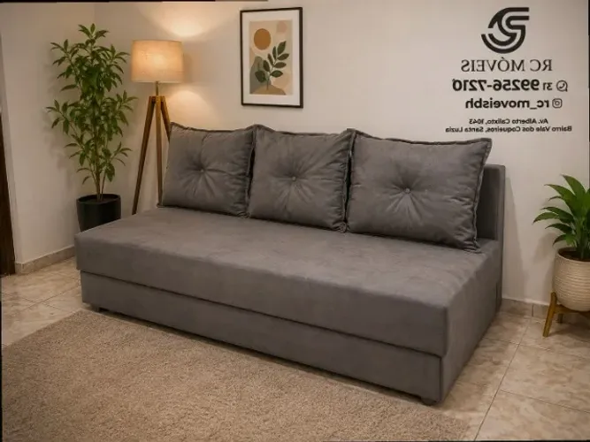 Sofá Cama Bicama 1,70m Suede de qualidade D33 Compacto e Funcional