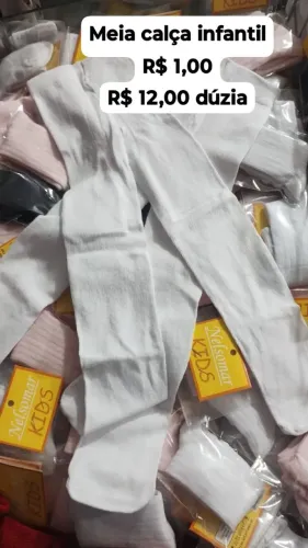 Meia calça infantil, atacado acima de 50 dúzias R$1,00 cada par