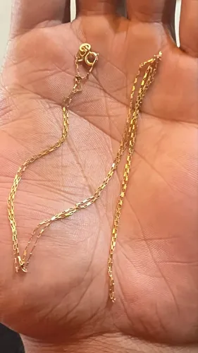 Corrente de ouro 18k bloquinho 0,9mm 60cm