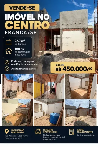 IMÓVEL À VENDA NO CENTRO DE FRANCA/SP - 262 m² | RESIDENCIAL OU COMERCIAL