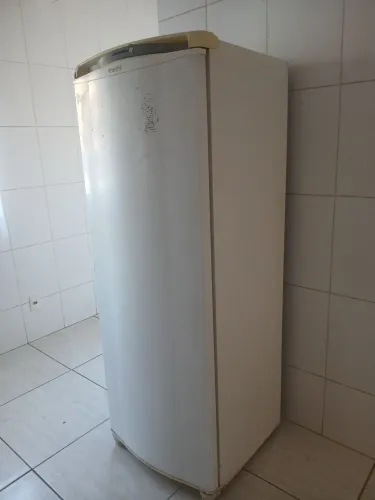 Geladeira, cama e armário 