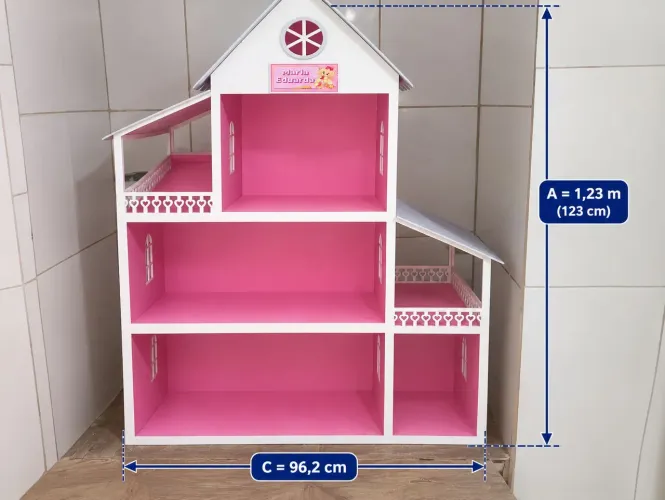 Casinha de boneca 96,2cm x A= 1,23m