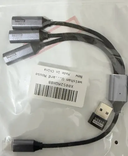 Cabo divisor USB-C 1 para 3 saídas com adaptador USB