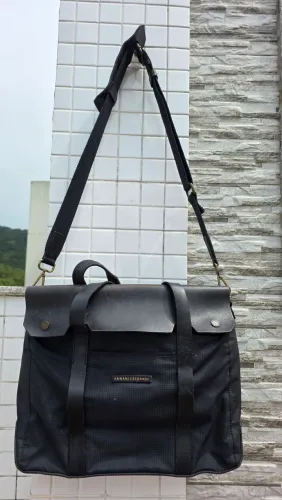 Pasta executiva vintage armani exchange original em couro e nylon
