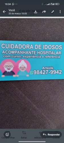 Acompanhante hospitalar e cuidadora