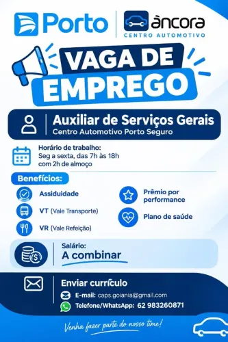 Vaga de emprego Auxiliar de Serviços Gerais