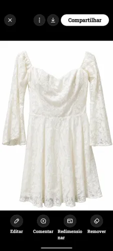 Vestido de tecido rendado branco tamanho P