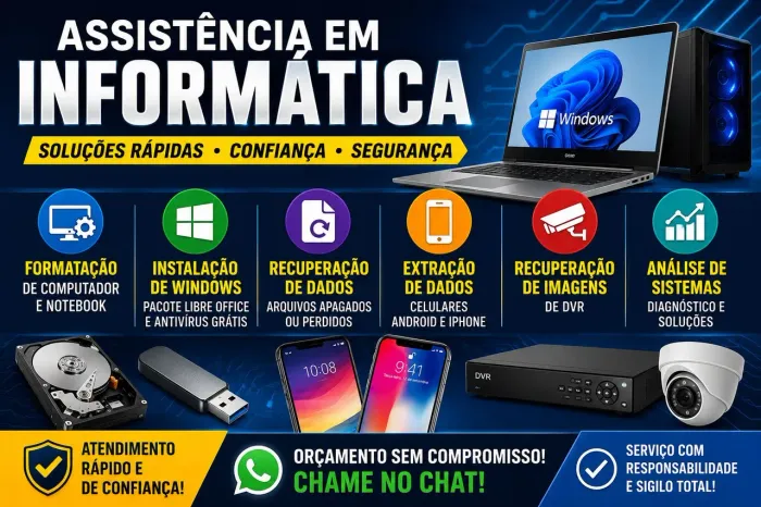 Assistência em Informática | Formatação, Recuperação de Dados, Celular e DVR